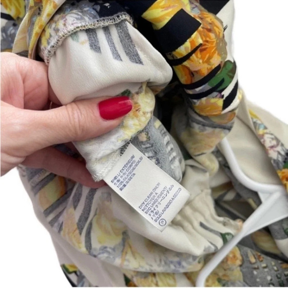 Rebecca Minkoff 100% Silk Yellow Mara Printed Jumpsuit Size 4 - Picture 8 of 11